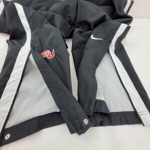 Nike Windbreaker Warm-up Track Pants Men's M Black Snap Zip Ankle Pockets Lined